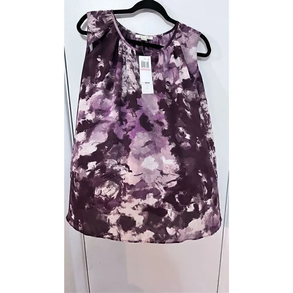 COOPER & ELLA PURPLE COLD SHOULDER LONG SLEEVE BLOUSE TOP WOMENS SZ 2X P1-283